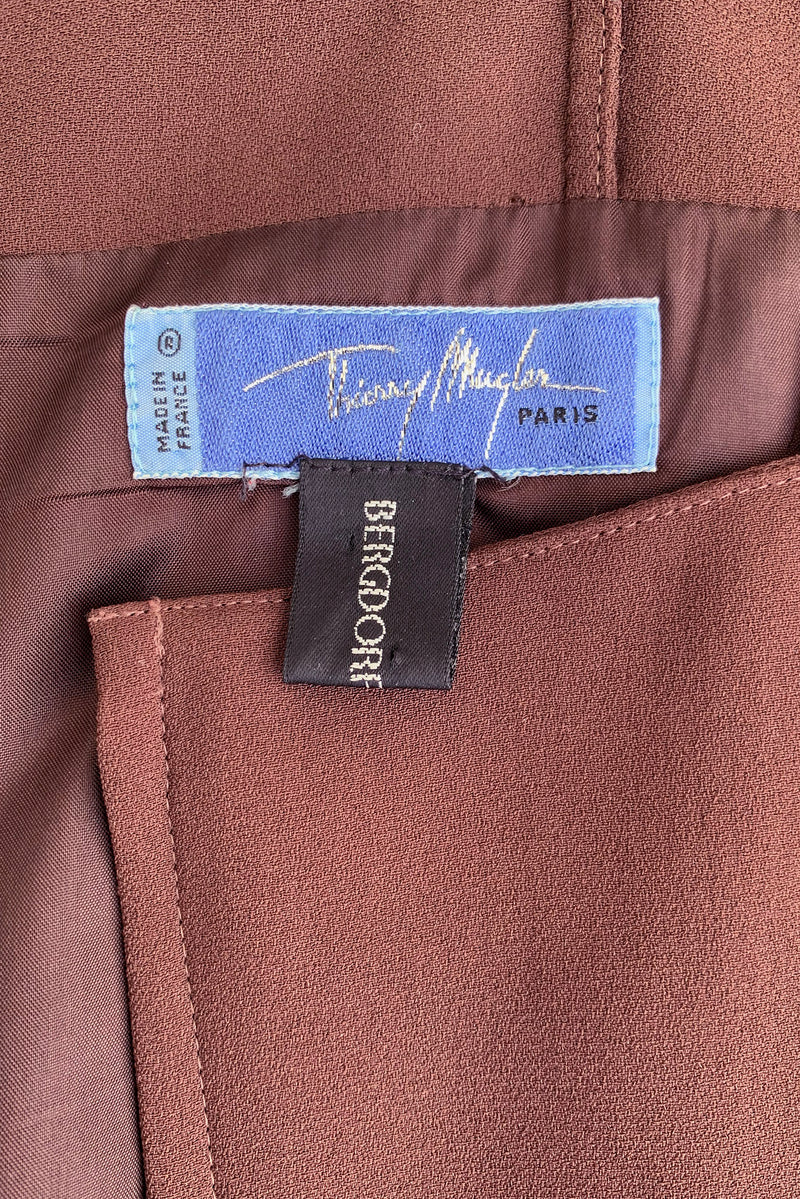 Vintage Thierry Mugler Asymmetric Wrap Dress Label at Recess Los Angeles