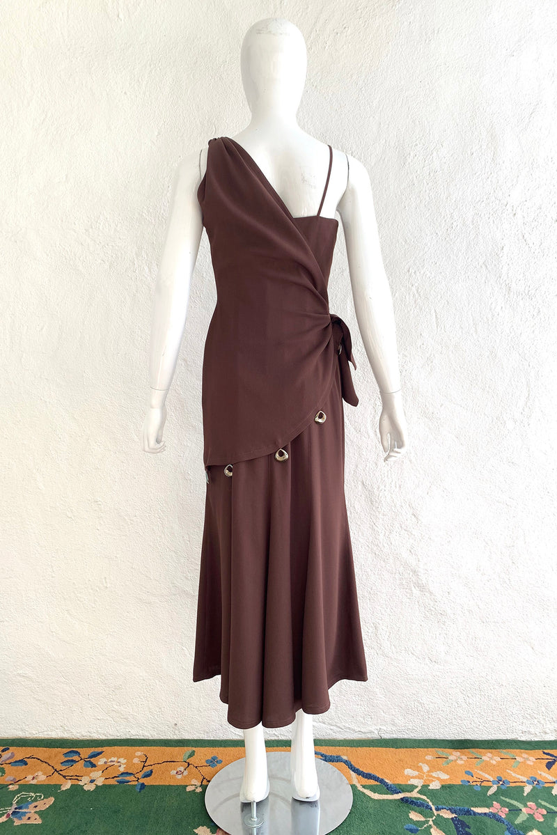 Vintage Thierry Mugler Asymmetric Wrap Dress On Mannequin Back at Recess Los Angeles