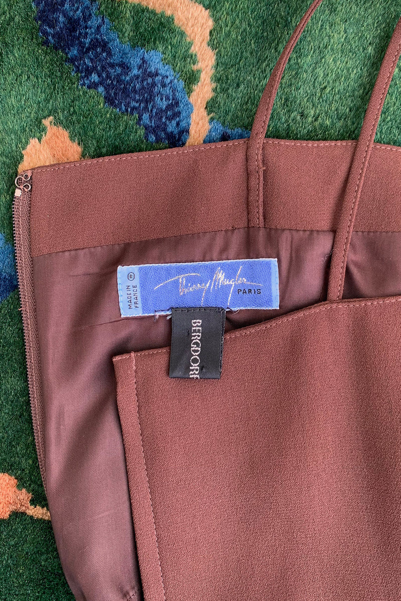 Vintage Thierry Mugler Asymmetric Wrap Dress Zipper Label at Recess Los Angeles