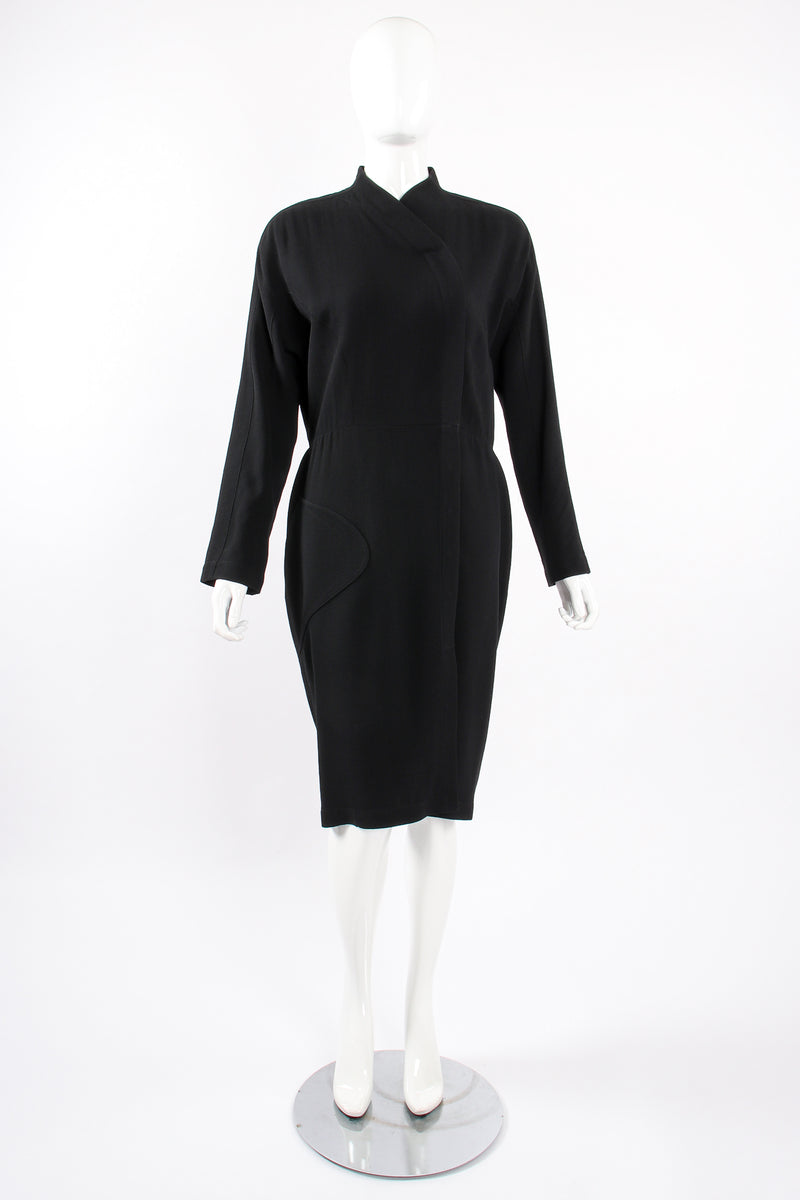 Vintage Thierry Mugler Snap Wrap Dress on Mannequin front at Recess Los Angeles