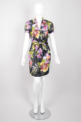 Thierry Mugler Floral Tie-Front Dress