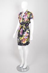 Thierry Mugler Floral Tie-Front Dress