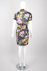 Thierry Mugler Floral Tie-Front Dress