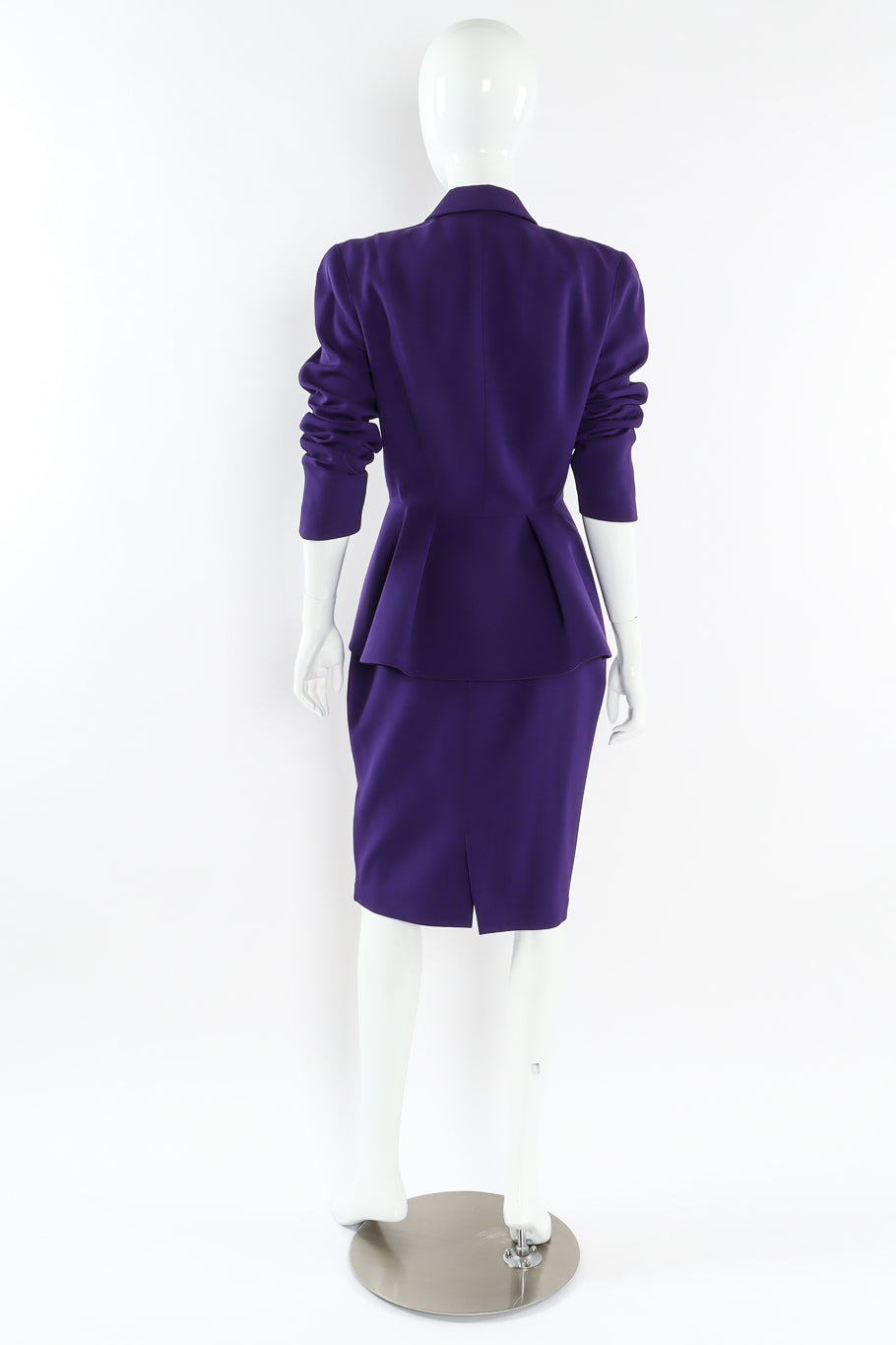 Vintage Thierry Mugler Buckle Jacket & Skirt Suit Set mannequin back sleeves rolled@ Recess LA