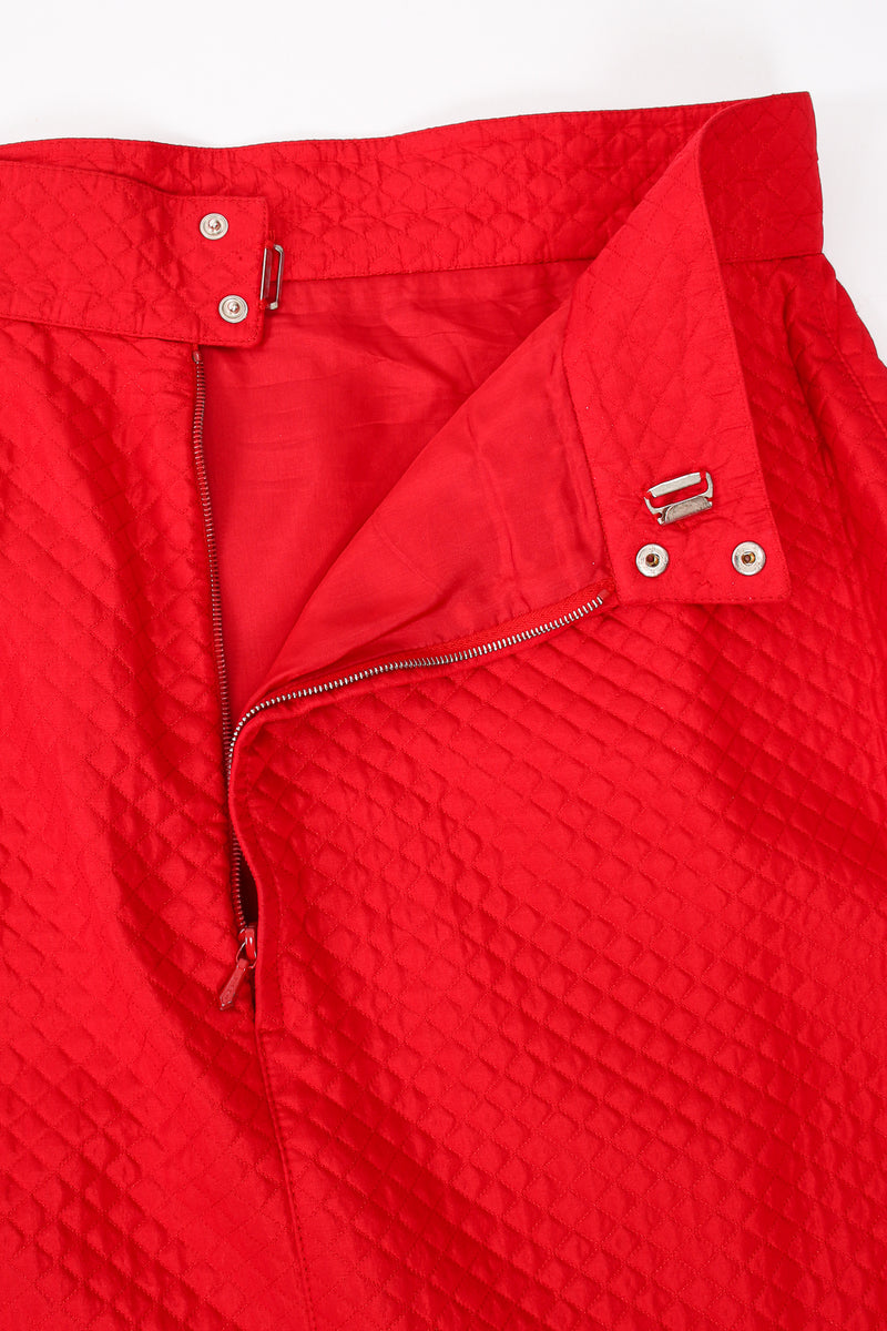 Vintage Thierry Mugler Quilted Peplum Jacket & Skirt Set skirt zip at Recess LA