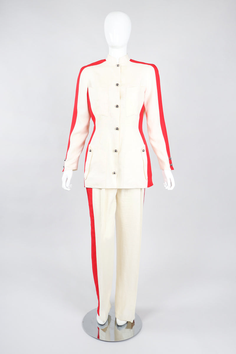 Vintage Red White and Blue Marching Band Outfit Suit Jacket and