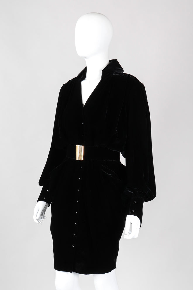 Recess Los Angeles Vintage Thierry Mugler Velvet Buckle Dress