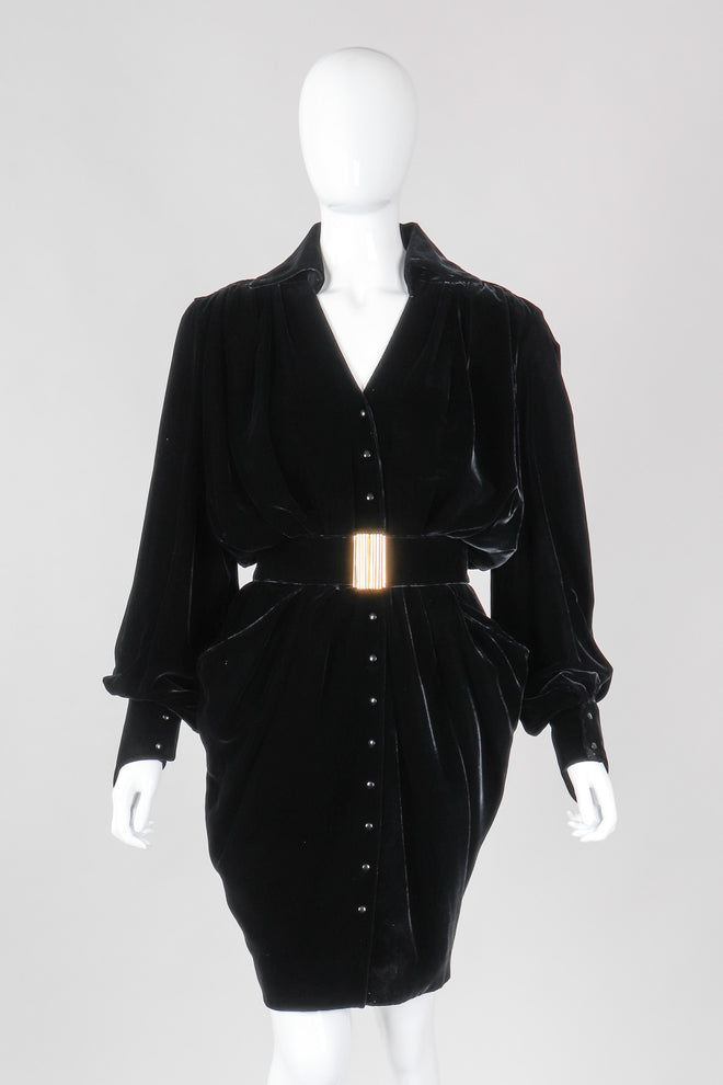 Recess Los Angeles Vintage Thierry Mugler Velvet Buckle Dress