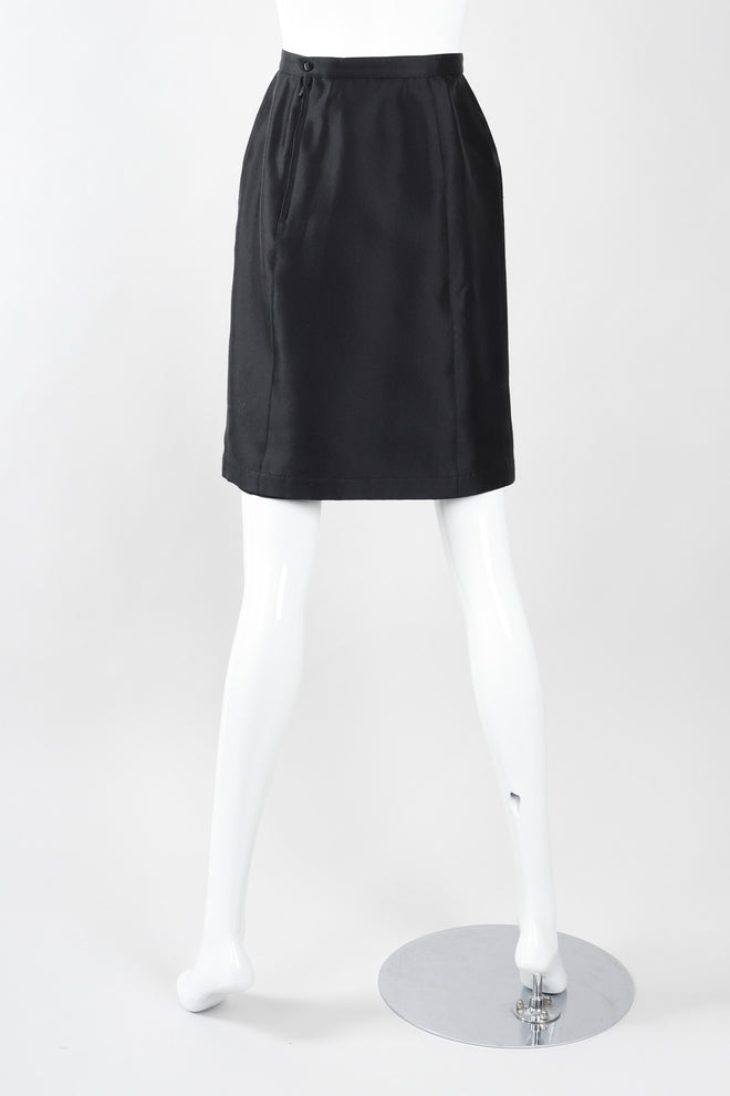 Recess Los Angeles Vintage Thierry Mugler Contoured Silk Peplum Jacket & Skirt Suit Set