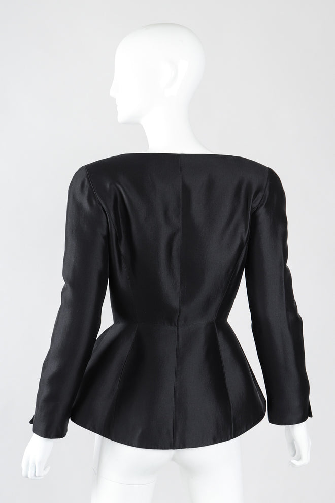Recess Los Angeles Vintage Thierry Mugler Contoured Silk Peplum Jacket & Skirt Suit Set