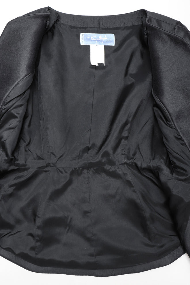 Recess Los Angeles Vintage Thierry Mugler Contoured Silk Peplum Jacket & Skirt Suit Set