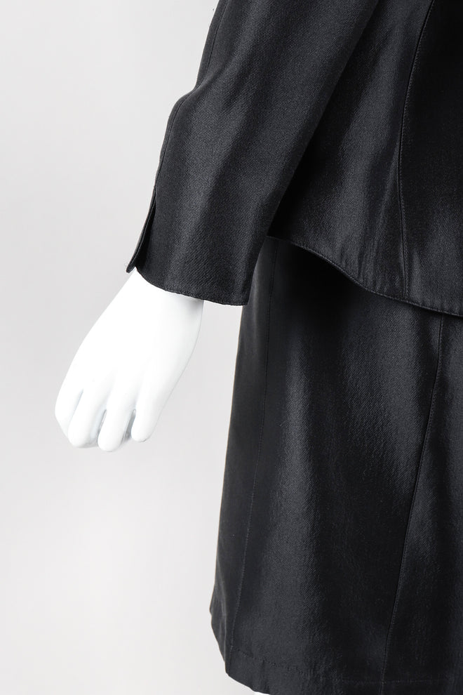 Recess Los Angeles Vintage Thierry Mugler Contoured Silk Peplum Jacket & Skirt Suit Set