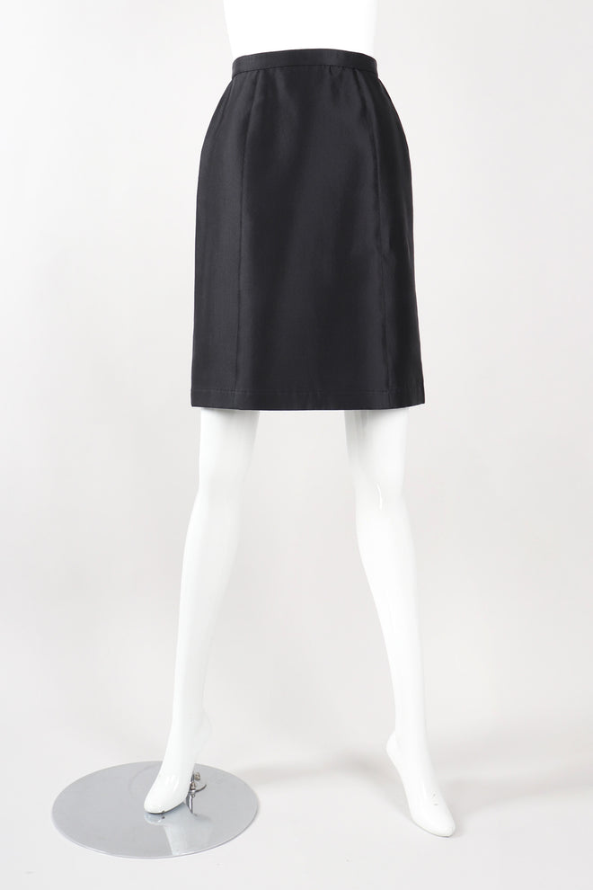 Recess Los Angeles Vintage Thierry Mugler Contoured Silk Peplum Jacket & Skirt Suit Set