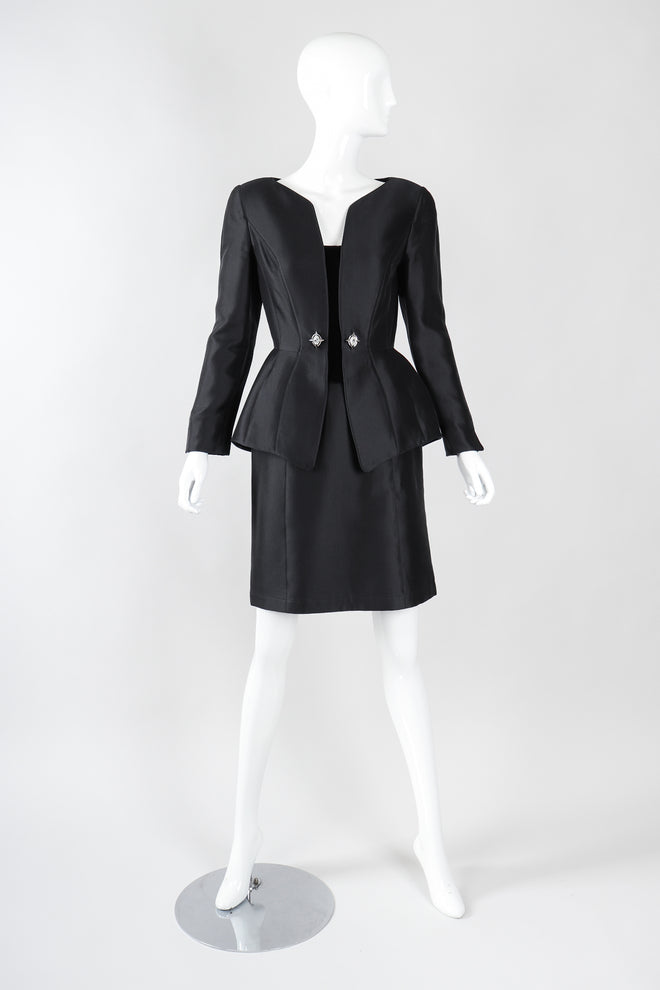 Contoured Peplum Jacket & Skirt Set