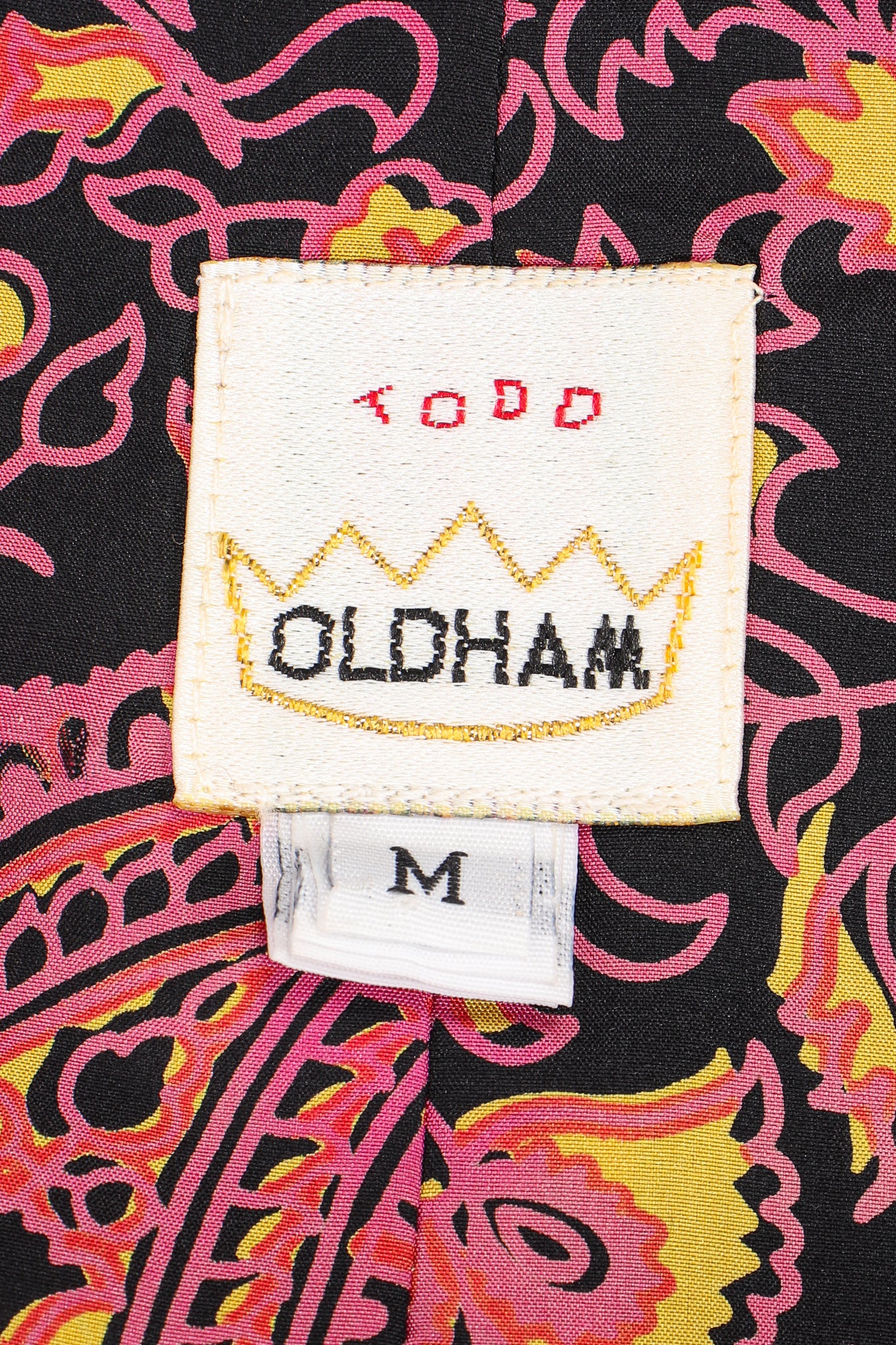 Vintage Todd Oldham Mixed Print Silk Vest label at Recess Los Angeles