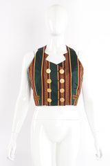 Vintage Todd Oldham Mixed Print Silk Vest on Mannequin front at Recess Los Angeles