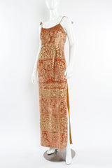 Vintage Todd Oldham Floral Velvet Dress mannequin front angle @ Recess LA