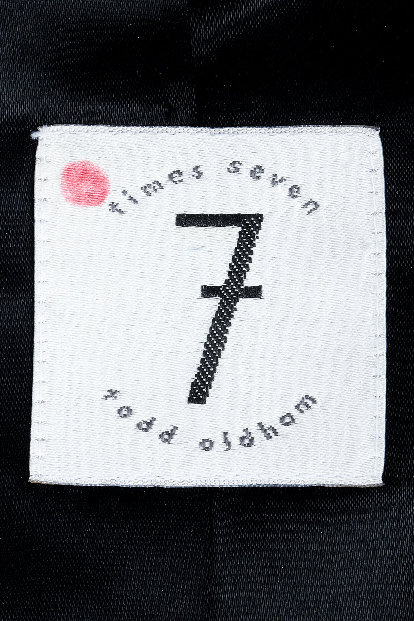 Vintage Todd Oldham Times Seven Label on Black Fabric