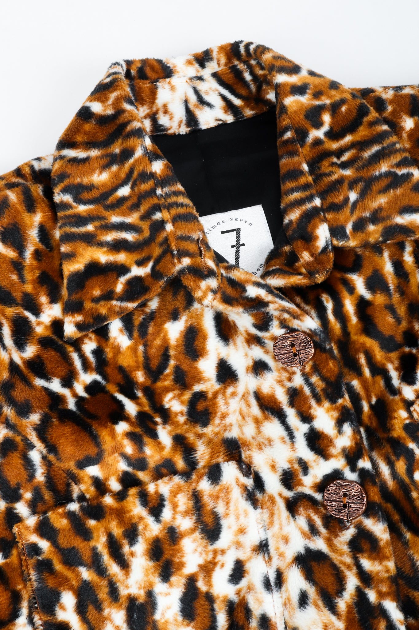 Vintage Todd Oldham Times Seven Faux Leopard Fur Jacket Collar Detail at Recess