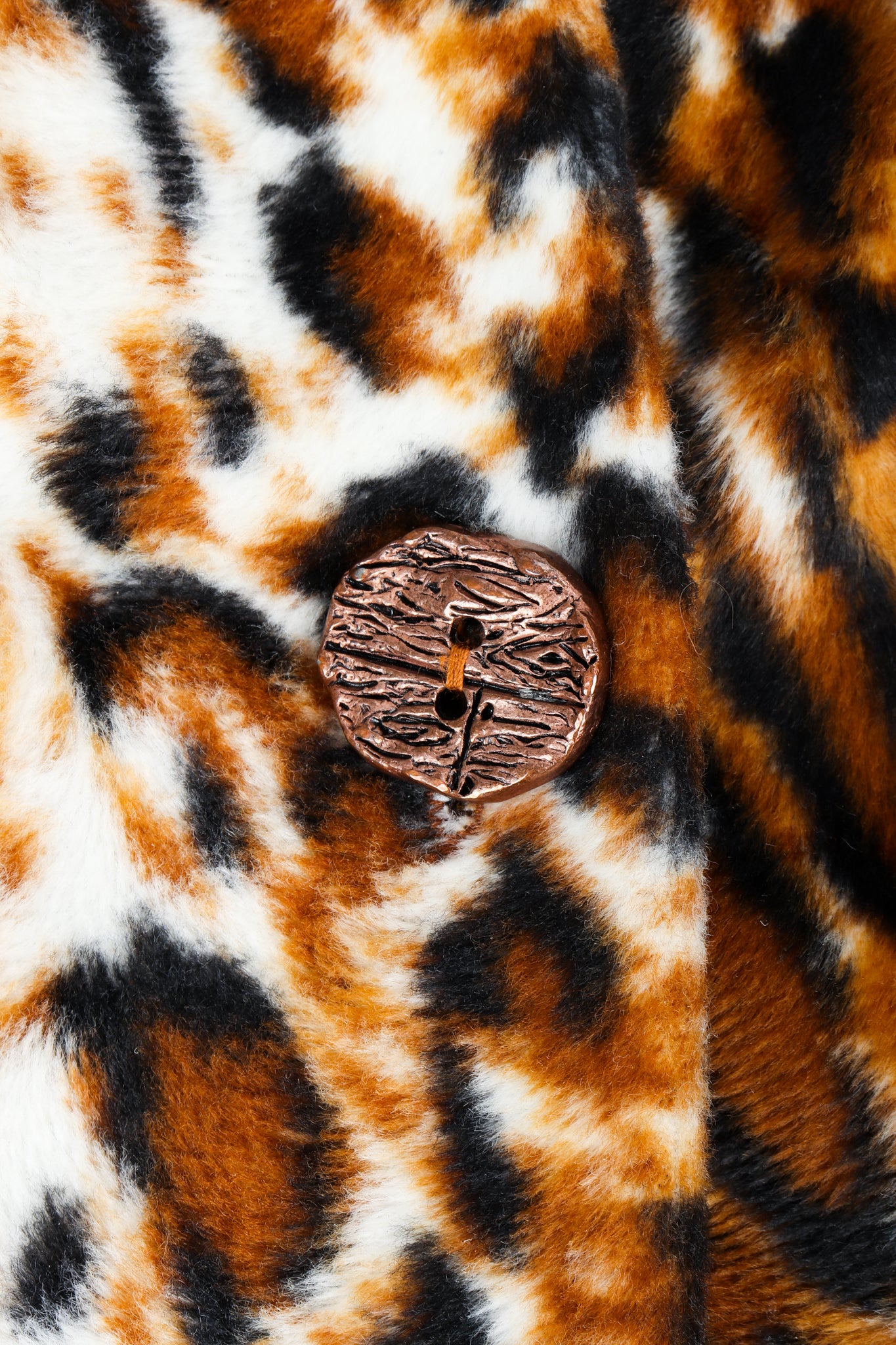 Vintage Todd Oldham Times Seven Faux Leopard Fur Jacket Button Detail at Recess