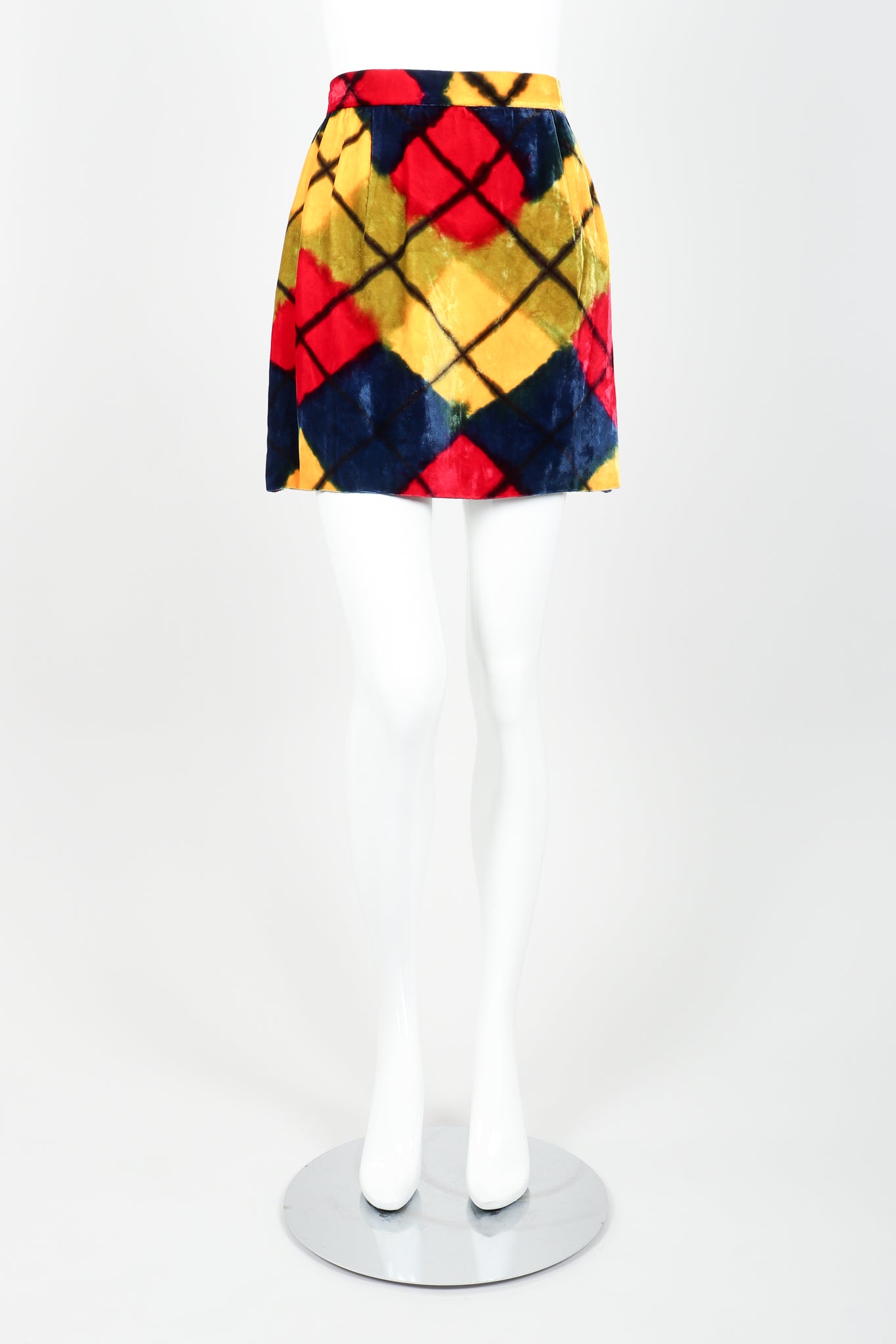 Vintage Todd Oldham Velour Mini Skirt Front at Recess