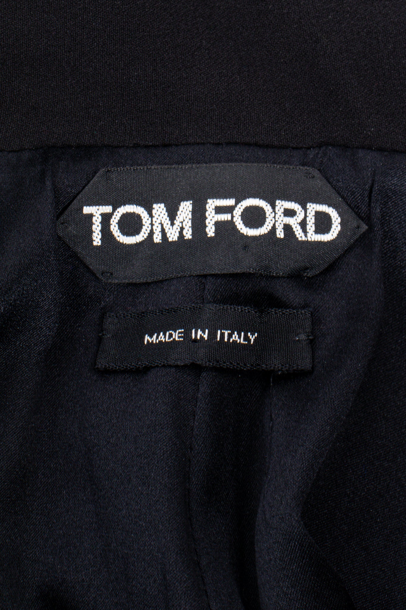 Vintage Tom Ford AW 2012 Plunge Back Zipper Gown label at Recess Los Angeles
