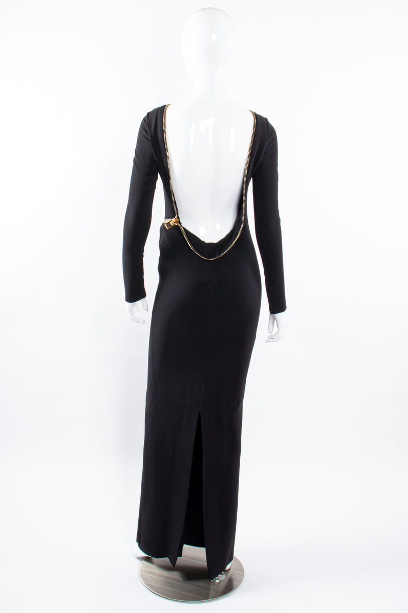 Vintage Tom Ford AW 2012 Plunge Back Zipper Gown on Mannequin back at Recess Los Angeles
