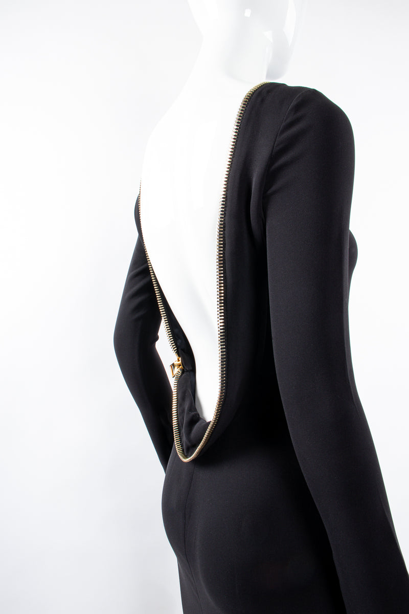 Vintage Tom Ford AW 2012 Plunge Back Zipper Gown on Mannequin back at Recess Los Angeles