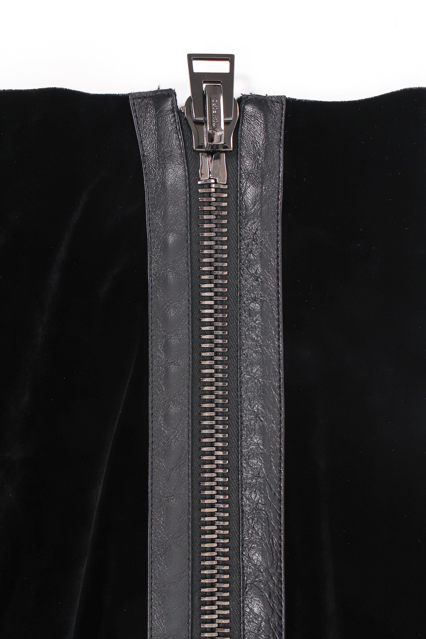 Vintage Tom Ford Velvet Zipper Cocktail Sheath Dress zipper detail at Recess Los Angeles