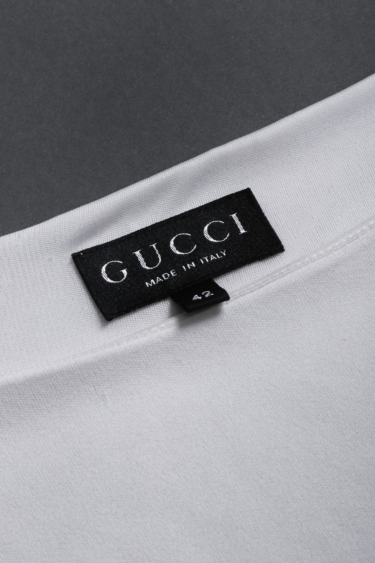 GUCCI White Tom Ford Era Chrome Square G Buckle Vintage Gucci Tom Ford 1996 Cutout White Era Jersey Belt  main image 3