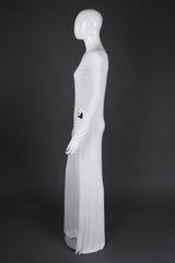Recess Los Angeles Vintage Gucci Tom Ford 1996 Cutout White Era Jersey Belt Gown