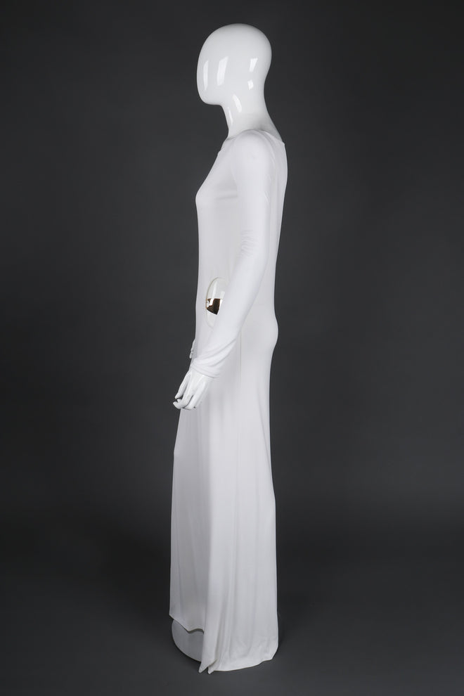 Recess Los Angeles Vintage Gucci Tom Ford 1996 Cutout White Era Jersey Belt Gown