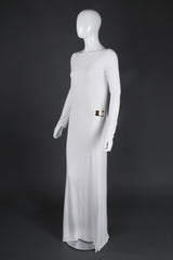 Recess Los Angeles Vintage Gucci Tom Ford 1996 Cutout White Era Jersey Belt Gown