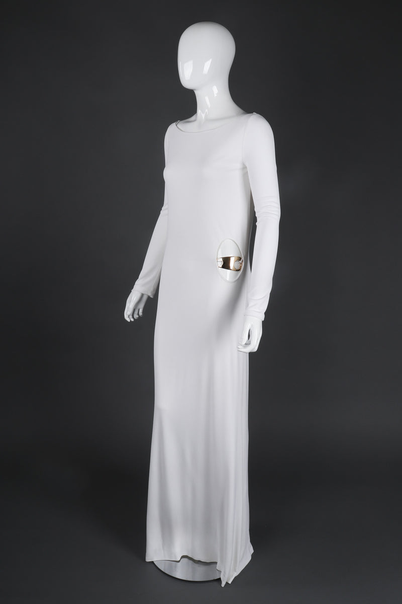 Vintage Gucci Tom Ford 1996 Cutout White Era Jersey Belt Gown – Recess
