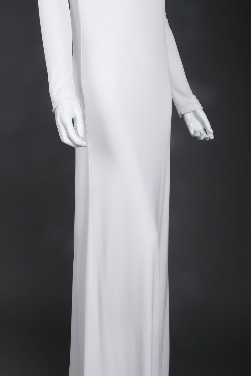 Vintage Gucci Tom Ford 1996 Cutout White Era Jersey Belt Gown – Recess Vintage Gucci Tom Ford 1996 Cutout White Era Jersey Belt Gown – Recess