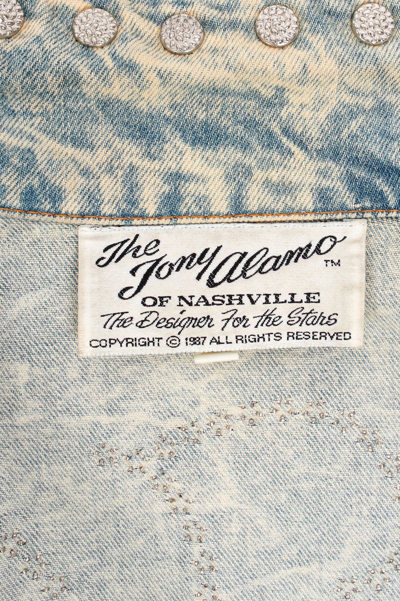 Vintage Tony Alamo Las Vegas Strip Jacket Closeup of Label at Recess LA