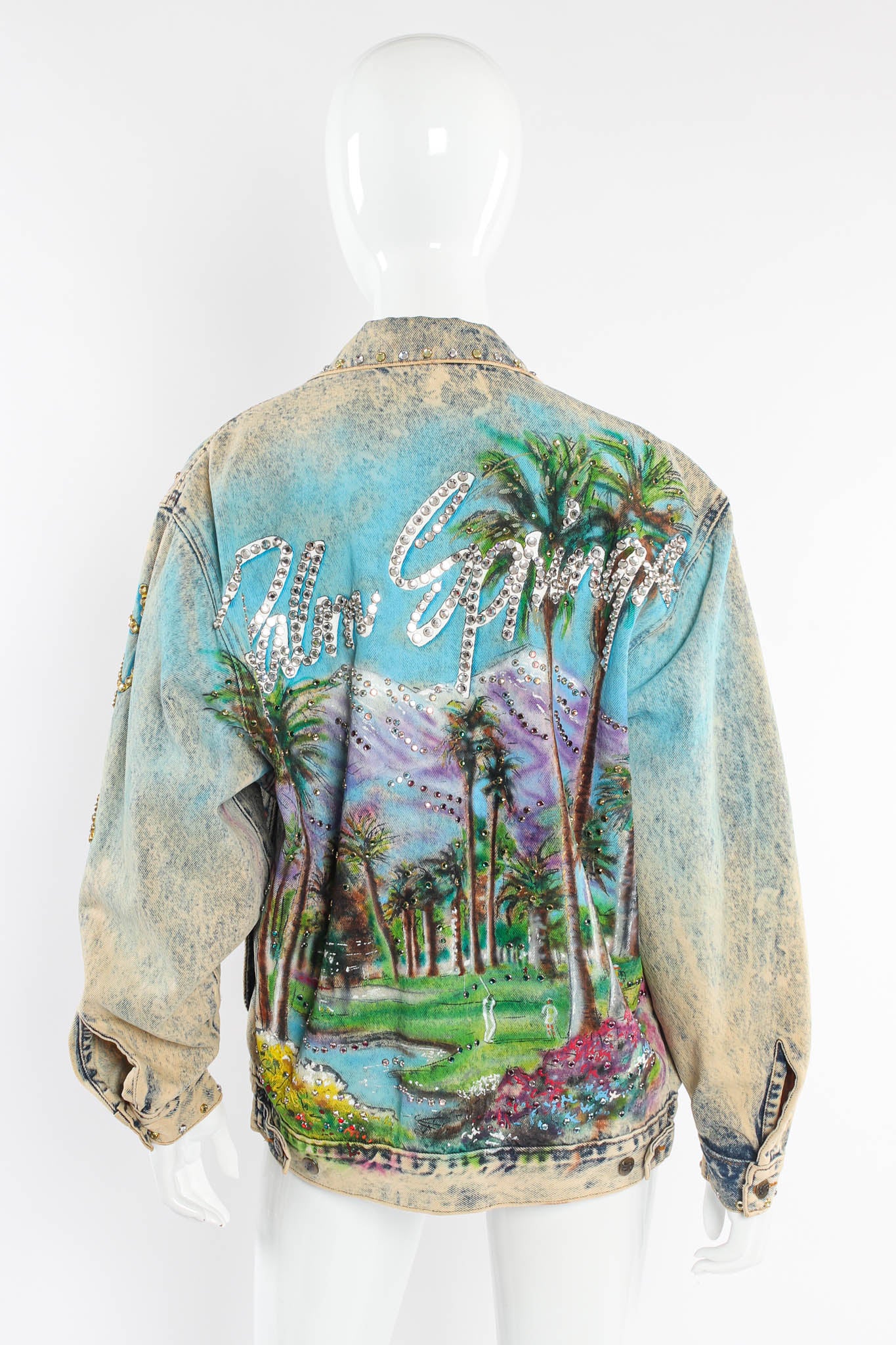 Vintage Tony Alamo Palm Springs Denim Jacket mannequin back long sleeves @ Recess Los Angeles