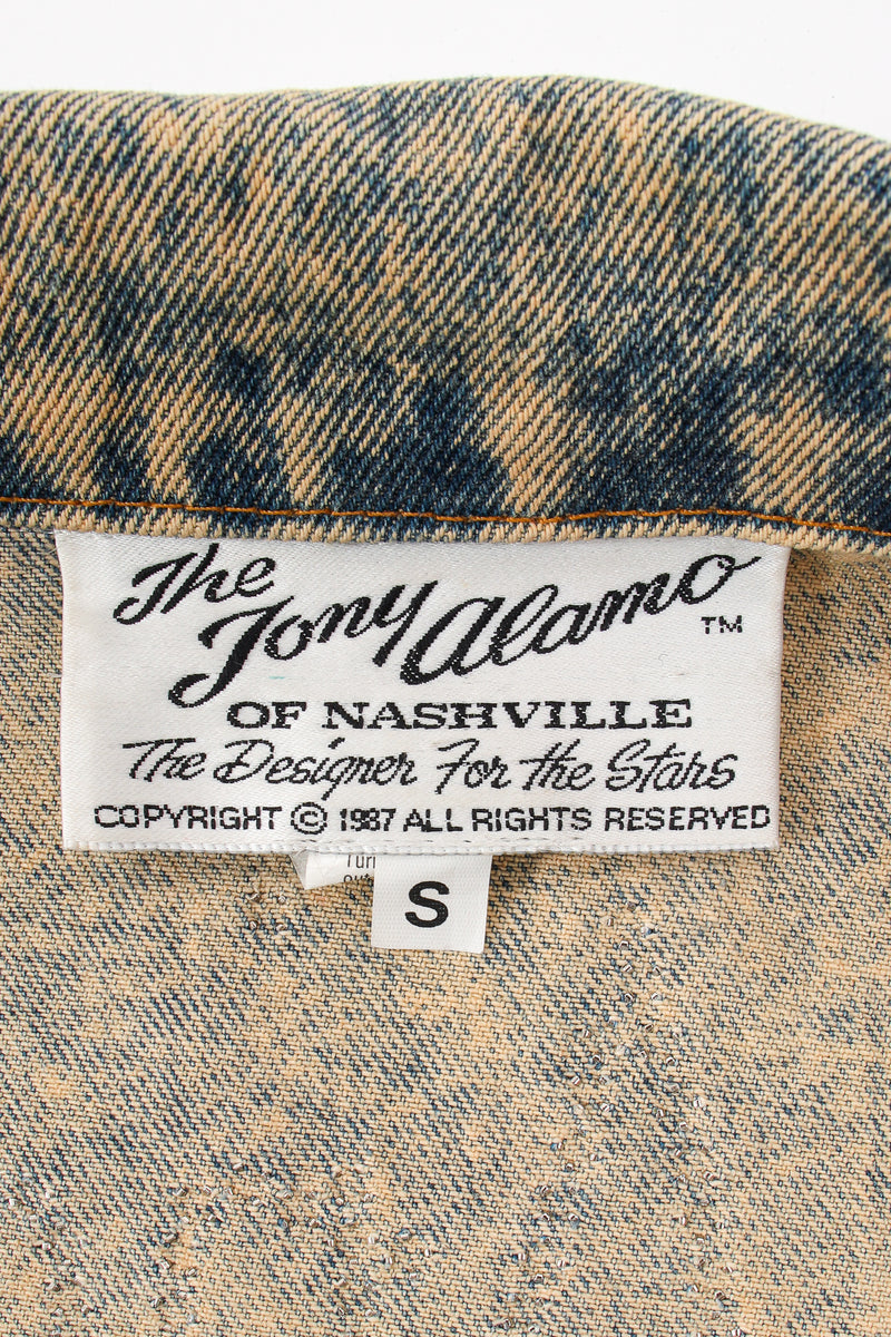 Vintage Tony Alamo Los Angeles City of Angles Denim Jacket label at Recess LA
