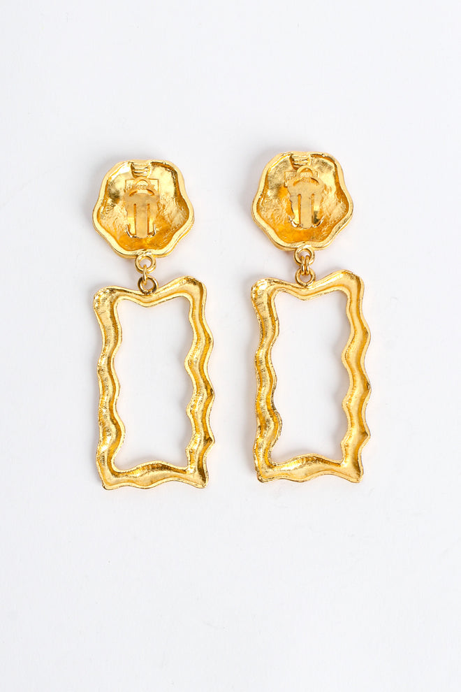 Vintage Torrente Wavy Frame Drop Earrings flat back @ Recess LA