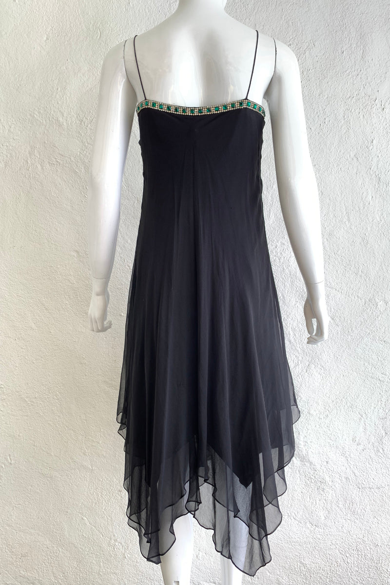 Vintage Tracy Mills Layered Chiffon Bias Dress on Mannequin Back At Recess Los Angeles