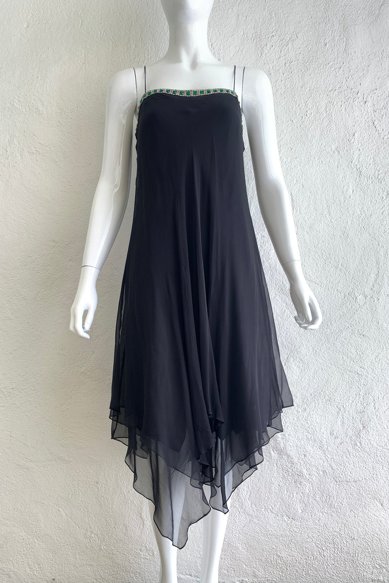 Vintage Tracy Mills Layered Chiffon Bias Dress on Mannequin Front At Recess Los Angeles