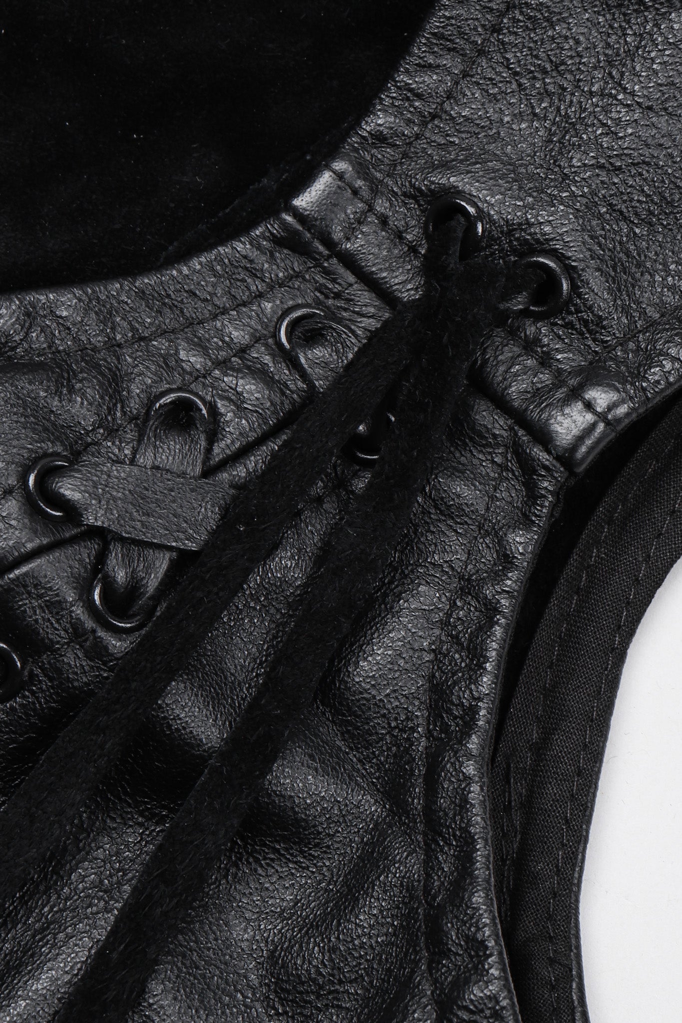 Recess Los Angeles Vintage Trashy Lingerie Cropped Leather Bralette Vest