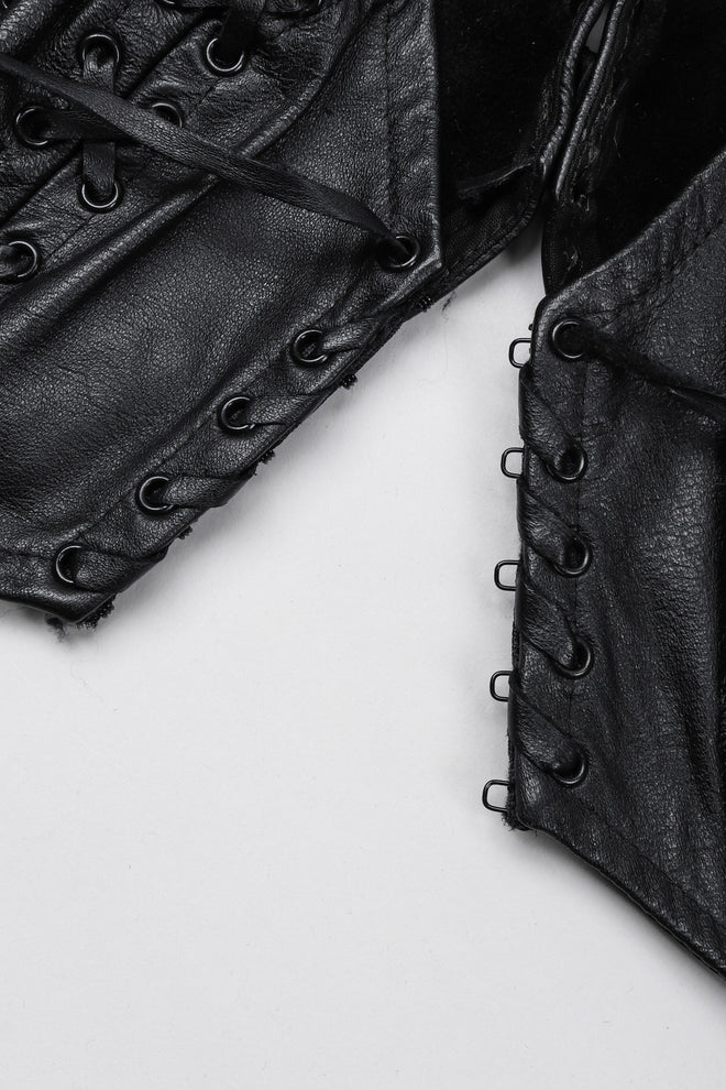 Recess Los Angeles Vintage Trashy Lingerie Cropped Leather Bralette Vest