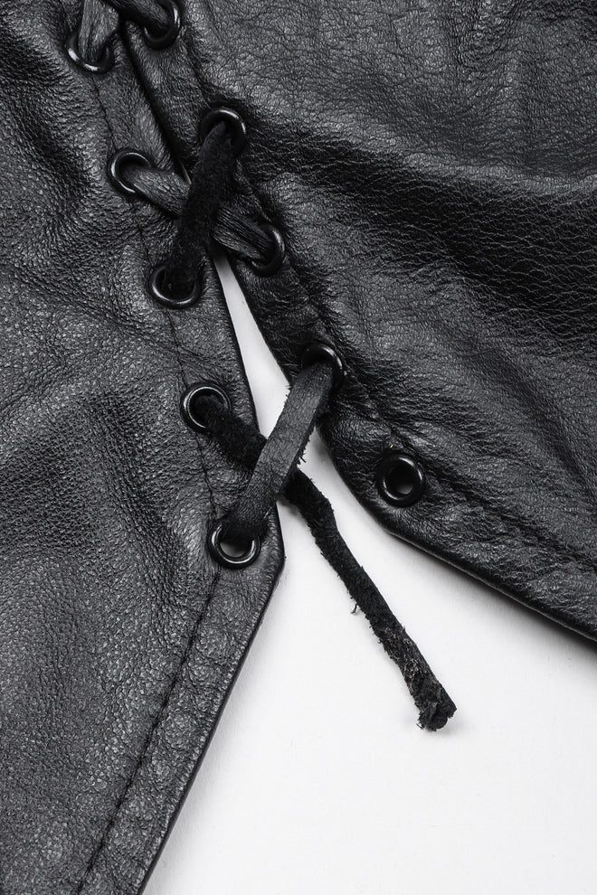 Recess Los Angeles Vintage Trashy Lingerie Cropped Leather Bralette Vest