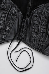 Recess Los Angeles Vintage Trashy Lingerie Cropped Leather Bralette Vest
