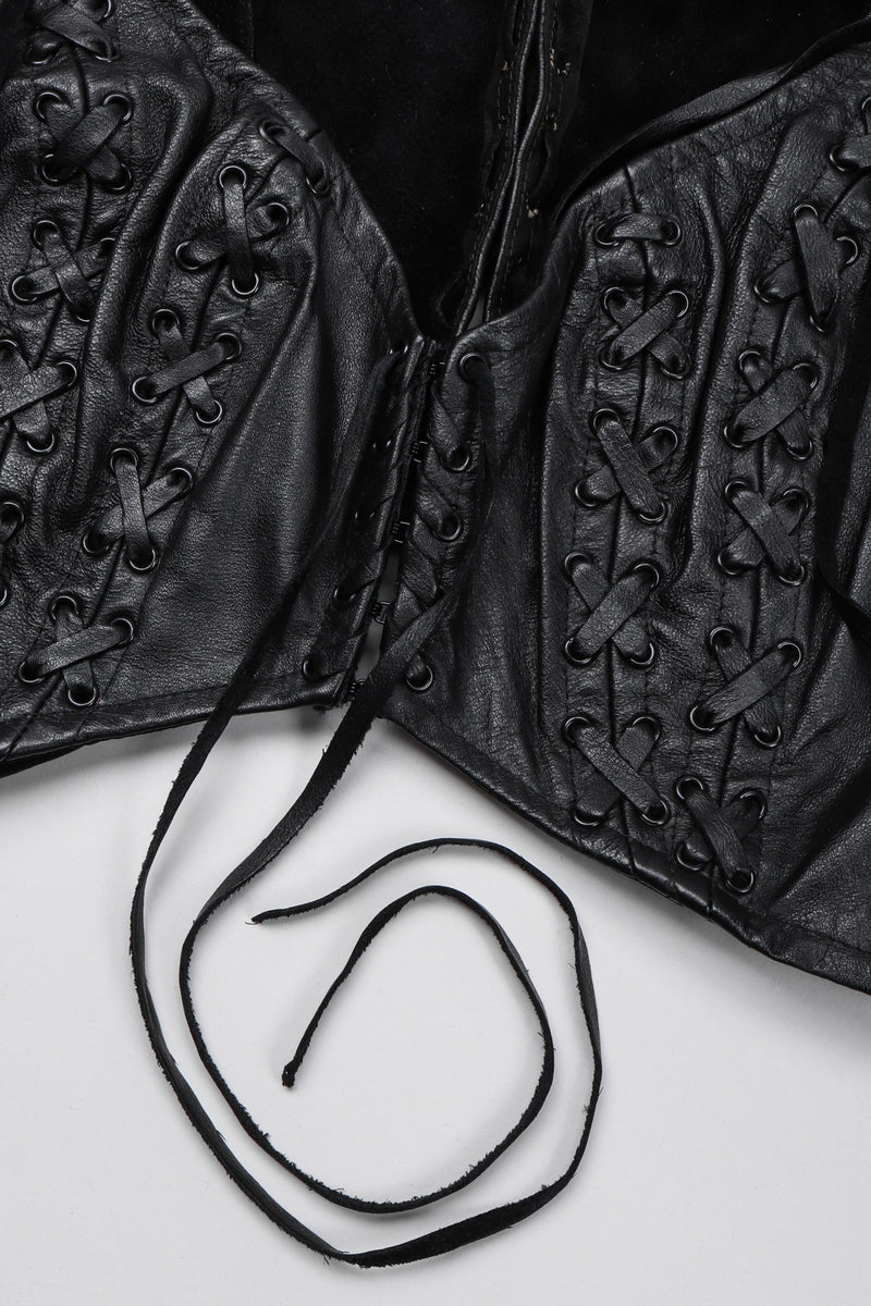 Vintage Trashy Lingerie Cropped Leather Bralette Vest – Recess