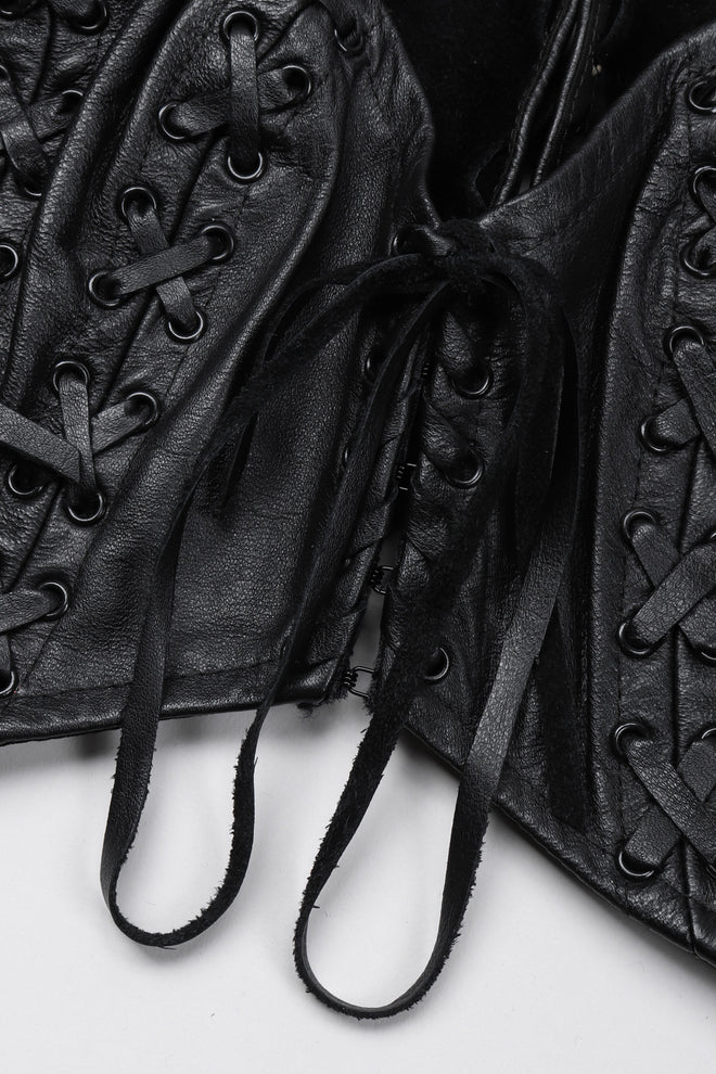 Recess Los Angeles Vintage Trashy Lingerie Cropped Leather Bralette Vest