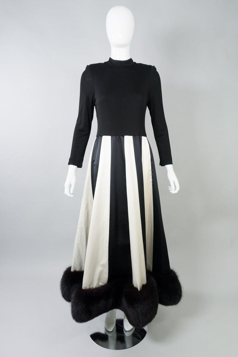 Travilla Inspired by Norman Norell Vintage Fur Stripe Dress