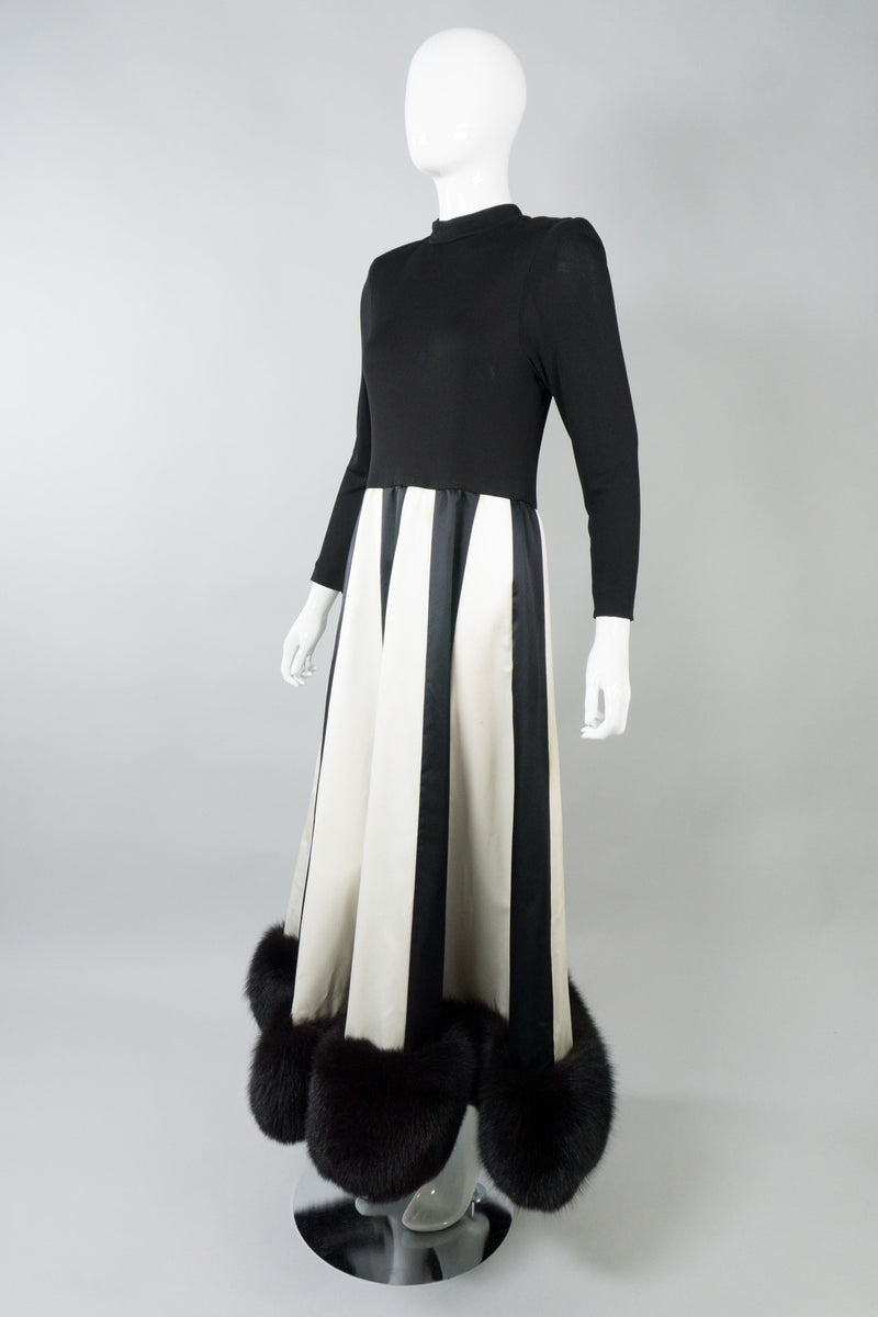 Travilla Inspired by Norman Norell Vintage Fur Stripe Dress