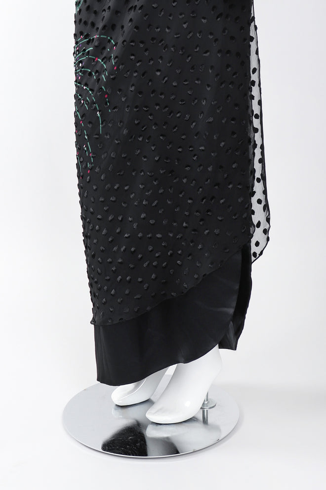 Recess Los Angeles Vintage Travilla One-Shoulder Velvet Burnout Dress